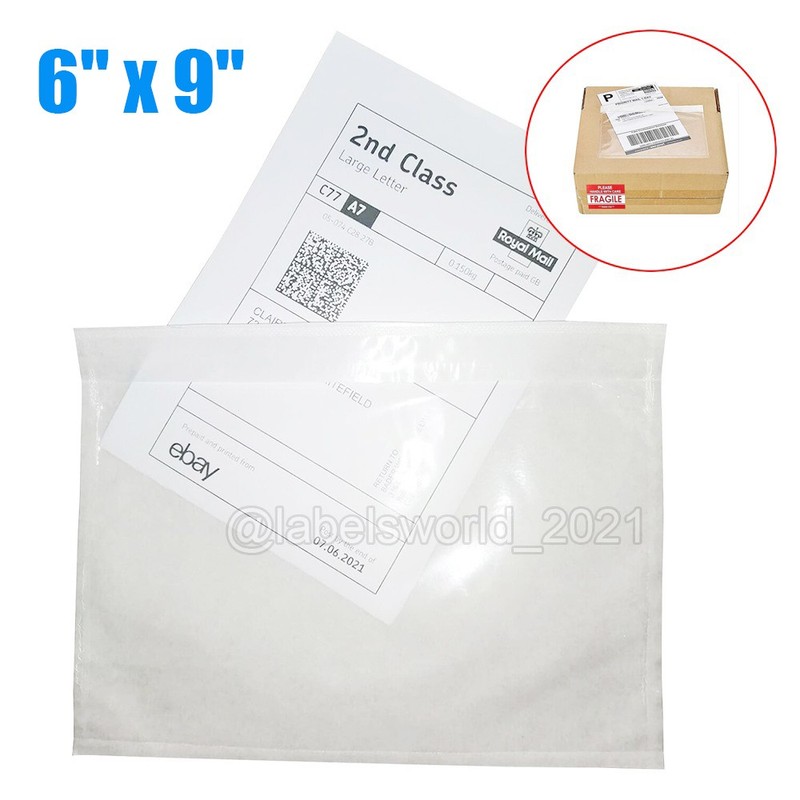 6" x 9" Clear Packing List Invoice Shipping Label Self Envelopes Pouches Bags US