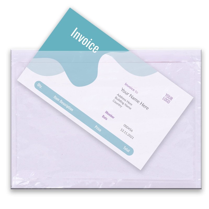 50 PCS 6×9 Inch Clear Packing List Envelopes Top Loading Shipping Label
