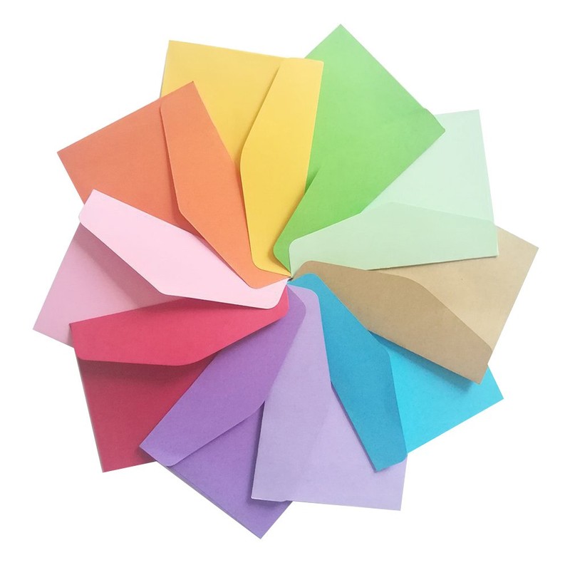 60Pcs Mini Colorful Unprinted Envelope Blank Monochromatic Envelope (Random