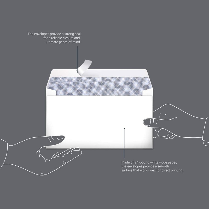 Amazon Basics Security Self-Seal Mailing Envelope, White, 6 100-Pack, White gallery