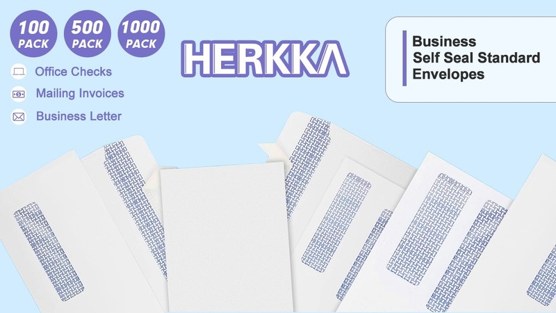 1000 Pack Double Window Self-Seal Envelopes 4-1/8 x 9-1/2 for Business Invoices, gallery