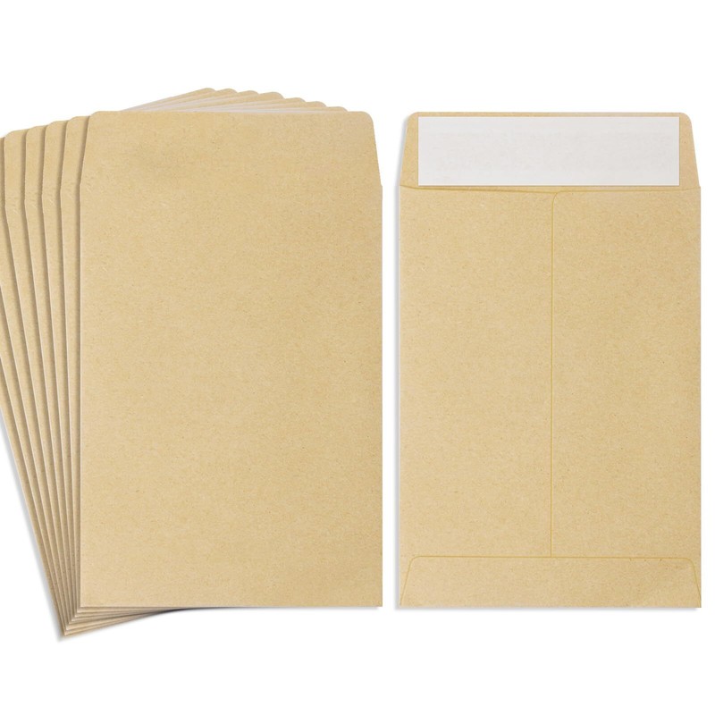 100Pack Kraft Small Coin Envelopes Fully Sealed Seed Envelopes for Office School