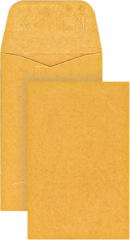 Office Depot Coin Envelopes, #1, 2 1/4In. X 3 1/2In., Brown, Pack of 500, 77540