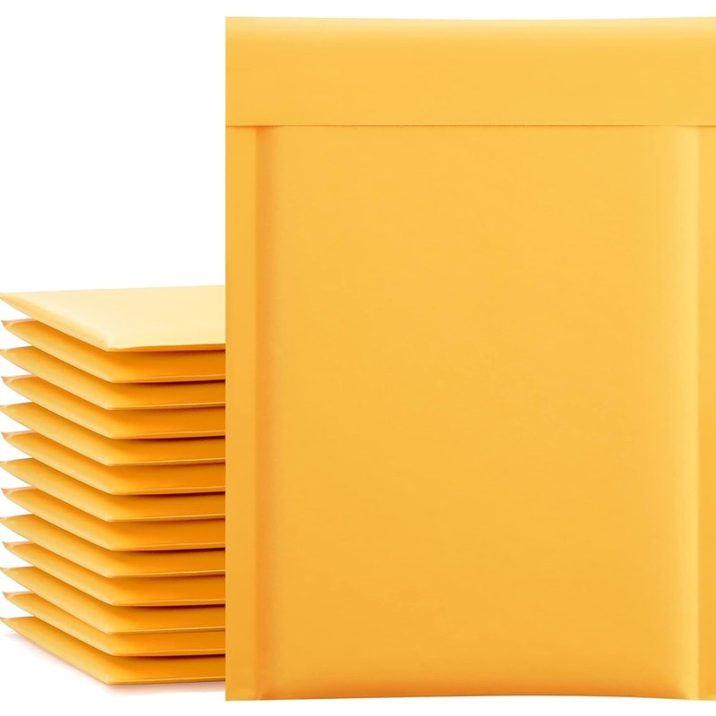 Kraft Bubble Mailers 6×10 Inch 100 Pack Usable Size 6×9 Inch Yellow Padded En…