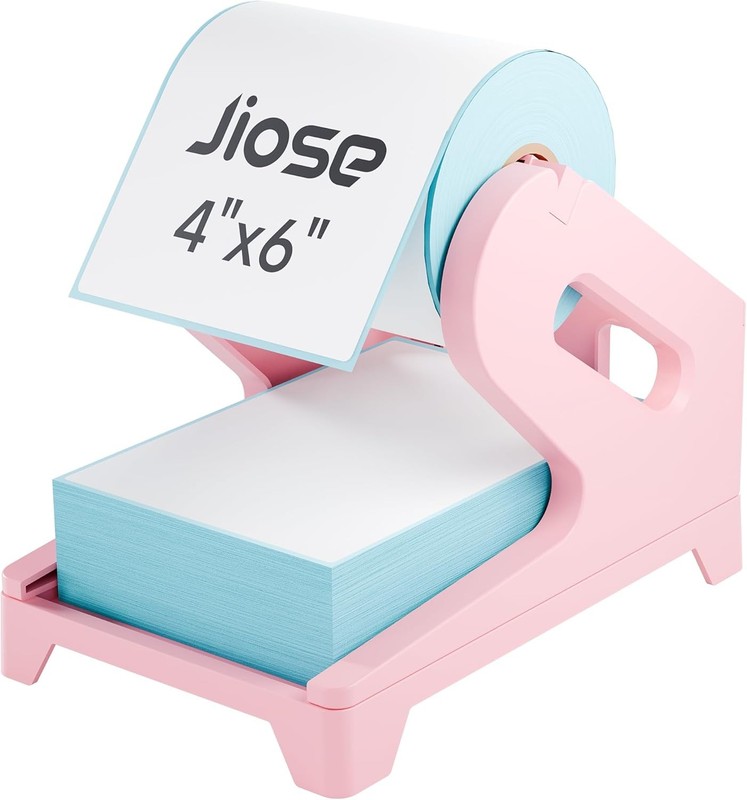 JIOSE Label Holder for Thermal Printer – Compatible with 4×6 Rolls and Pink