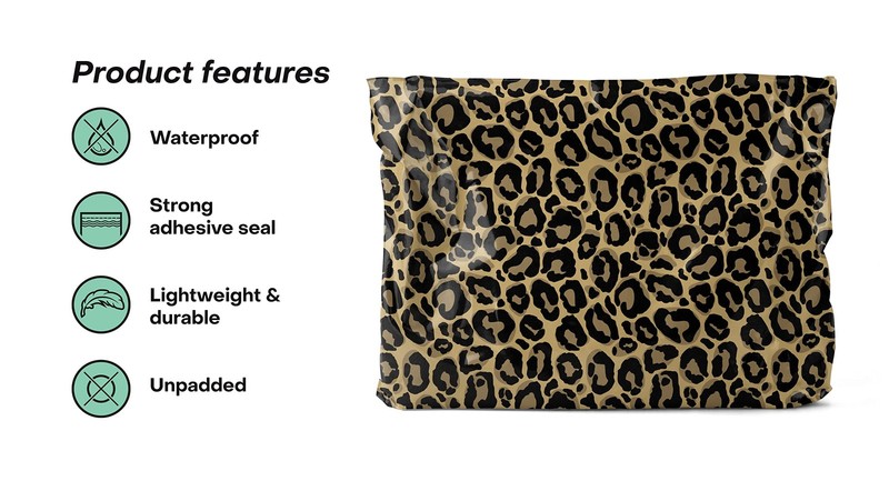 100 PCS Leopard Print Poly Mailers Waterproof Opaque Envelopes 14x19 Inch gallery