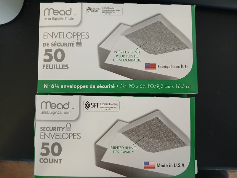 100 Mead White Gummed Mailing Envelopes 3-5/8 × 6-1/2 – Open Stock (No Boxes)