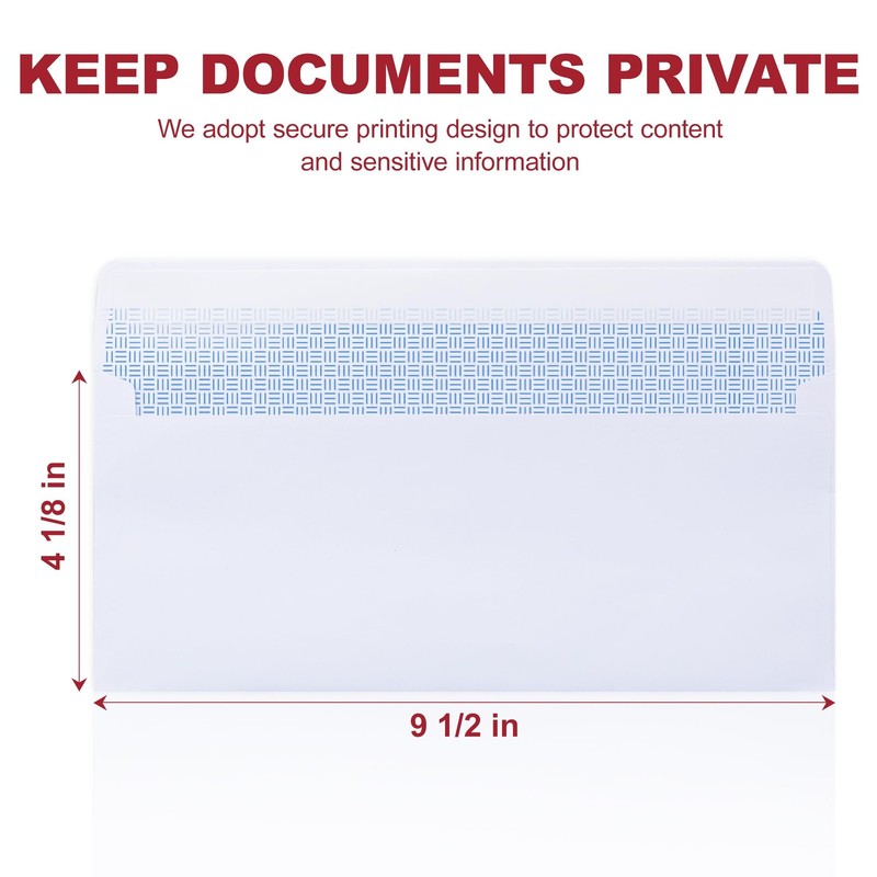 Zzrywuty #10 Letter Size Mailing Envelopes for 4.1 x 9.5 inches, White gallery
