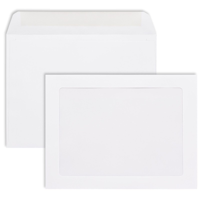 50 Pack 9×12 Full Face Window Envelopes 28lb Paper Bright White Clear View