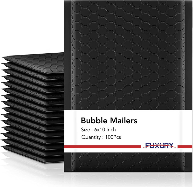 Bubble Mailers 6X10″ 100 Pack Black Padded Envelopes Usable Size 6X9″ Thick Mail