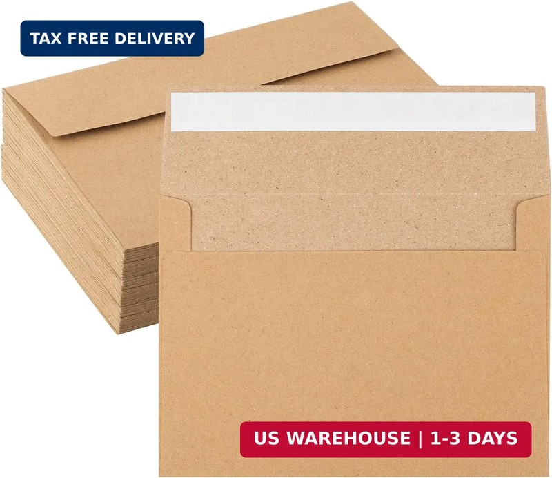 50 Pack Kraft Envelopes – 4 x 6 Inch Brown Kraft Paper Envelopes for Invitations