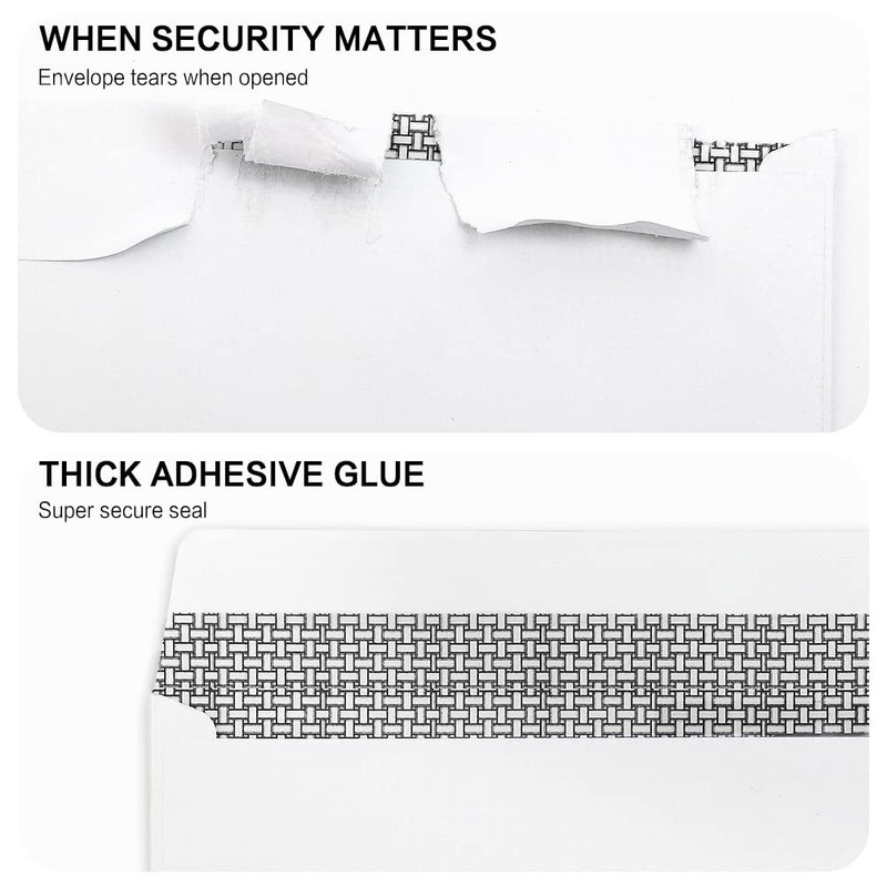 500 Pack #10 Double Window Security Self Seal-black, Seal-black gallery