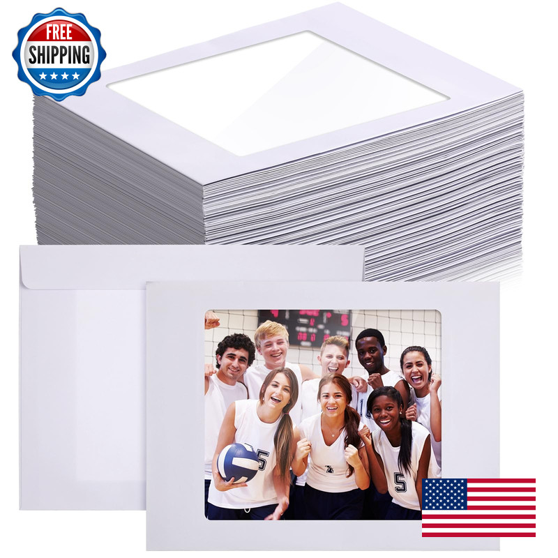 Fainne 300 Pieces Full Face Window Envelopes 37Lb White Photo Mailing Catalog