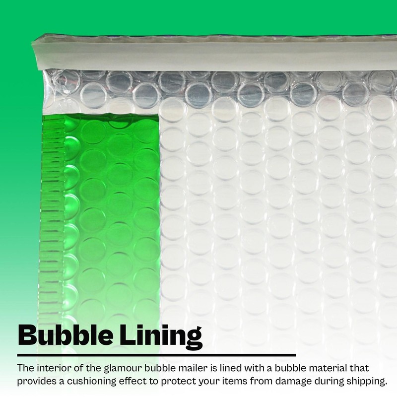 13.75"x11" Metallic Poly Bubble Mailers Durable Padded Envelope Green 50 Pack gallery