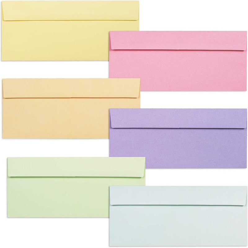 Business Envelopes, 120-Pack #10 Envelopes, 4 1/8 x 9 1/2 Inches, 6 Pastel Co…