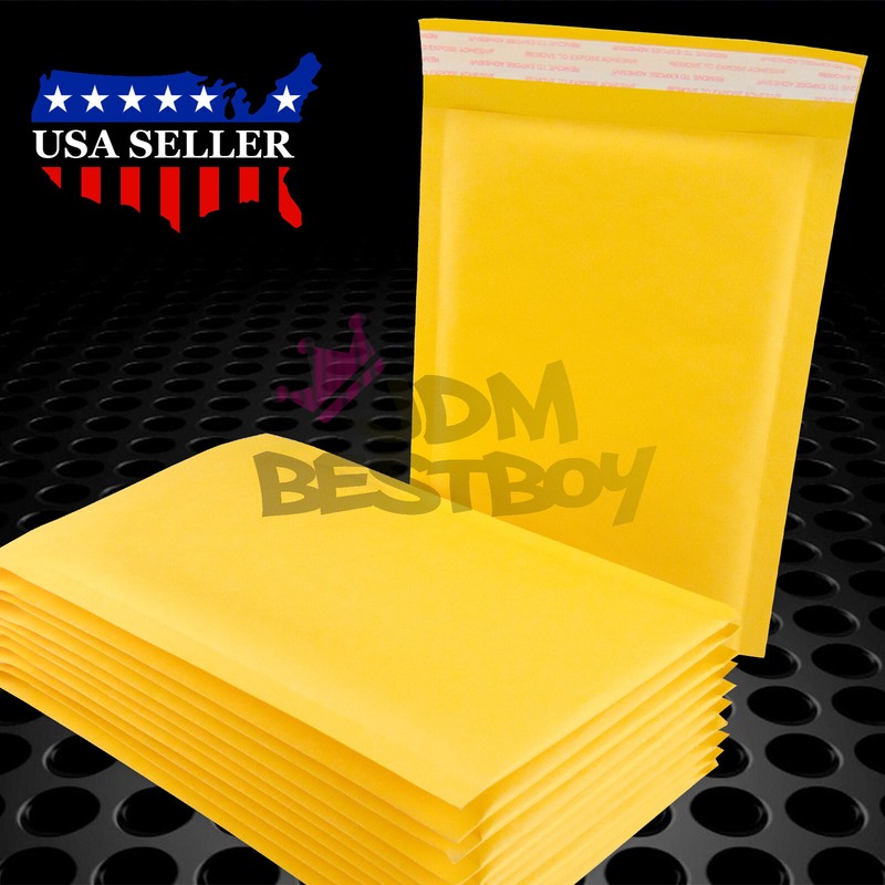 #00 5″x8″ (13cm x 21cm) Yellow Kraft Bubble Mailer Mailing Shipping Envelope Bag