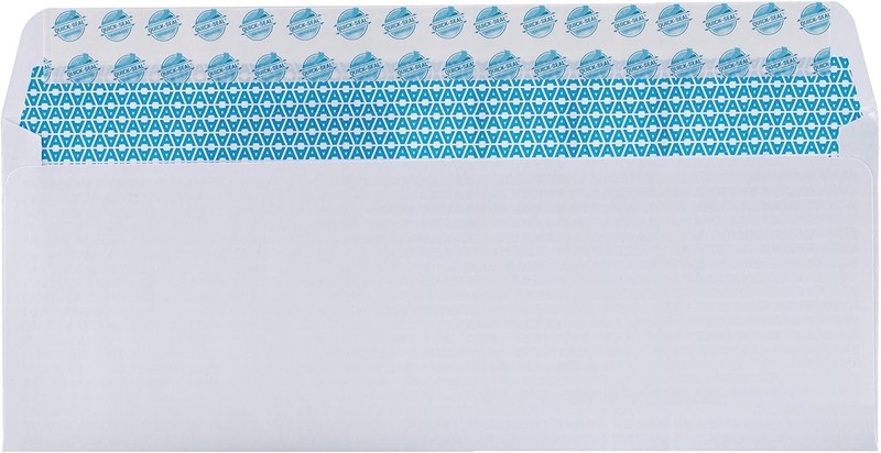 Security Self Seal Envelopes 100 Count White 4.13 x 9.5 Inches Windowless gallery