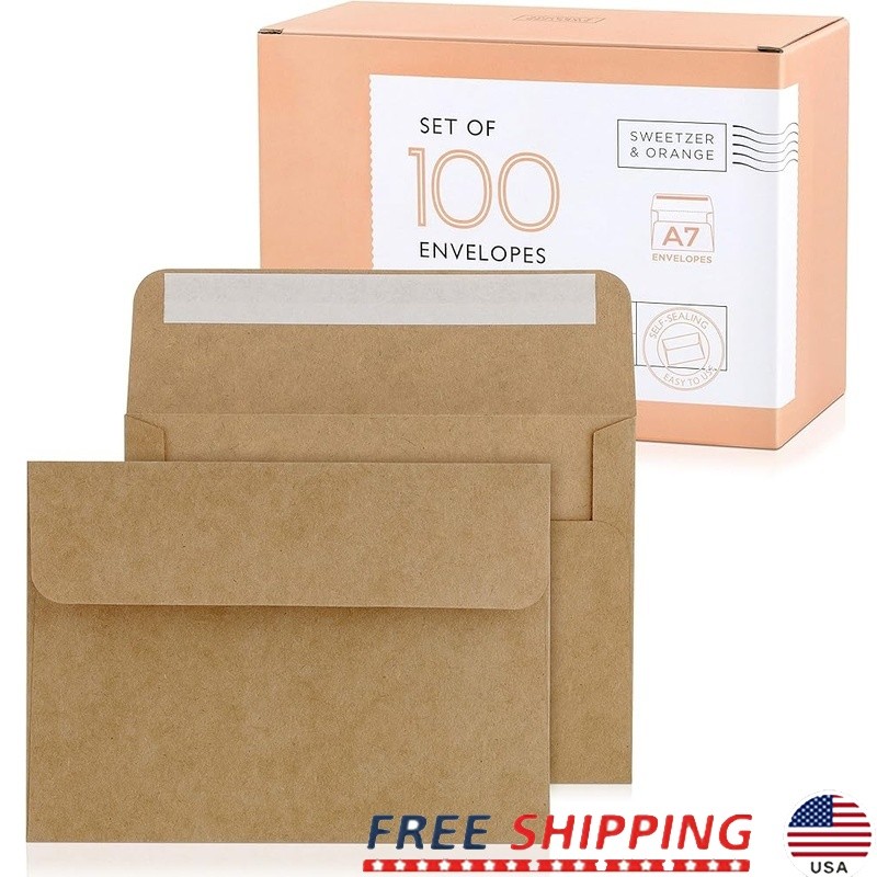 Self Seal White Envelopes 5×7 A7 100 Pack Thick Durable Recycled Paper New
