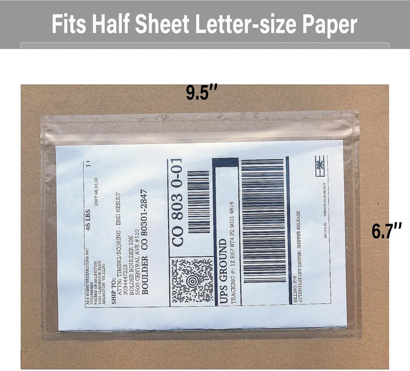 Clear 9.5'' X 6.7'' Adhesive Shipping Label Pouches/Sleeves, Plastic Packing Sli gallery