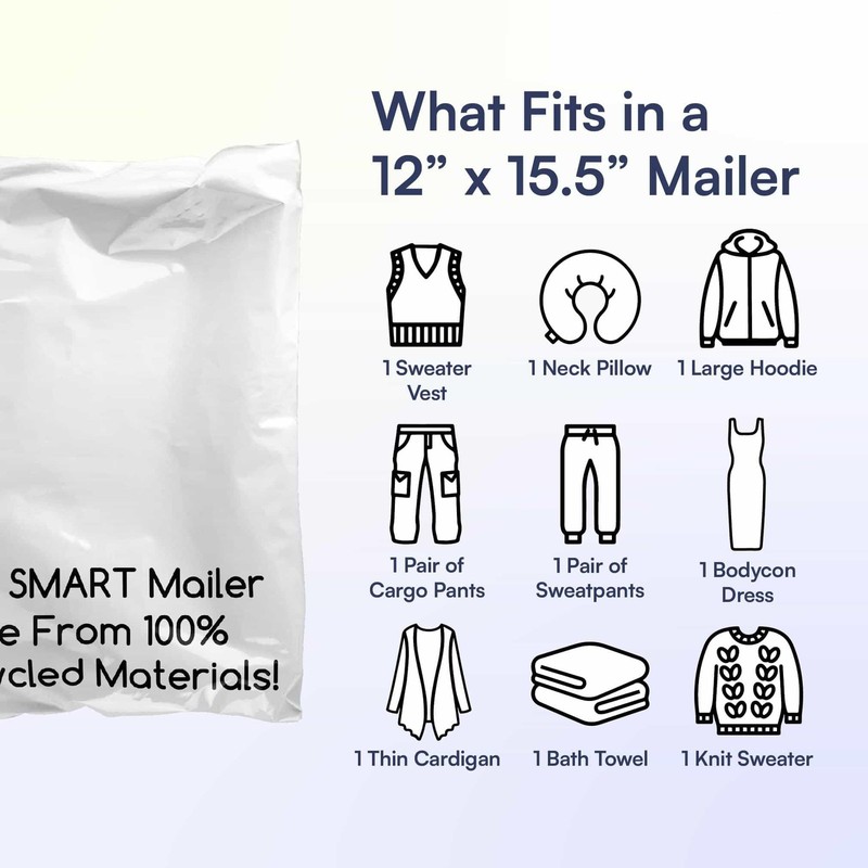 200 Count, 12x15.5 inch Eco Friendly Poly Mailers 100% Recycled Packaging Env... gallery