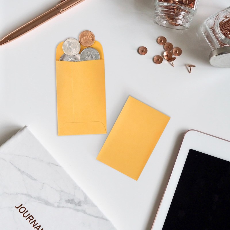 Coin Envelopes 2.25x3.5 Gummed Flap for Home, Garden, Office - 100 Pack gallery