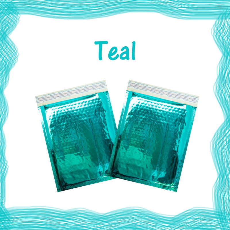10-500 Lot~6x10 ~Pink Rose and Teal Combo Pack Metallic Foil Poly Bubble Mailers gallery