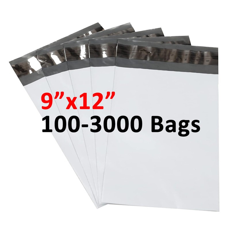 100-3000 9″x12″ Plastic Poly Mailers Mailing Bags Self Sealing Envelopes 2.5 MIL