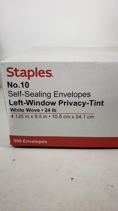500 Self Seal Security Tinted #10 Window Envelope 4 1/8" x 9 1/2" White Wove gallery