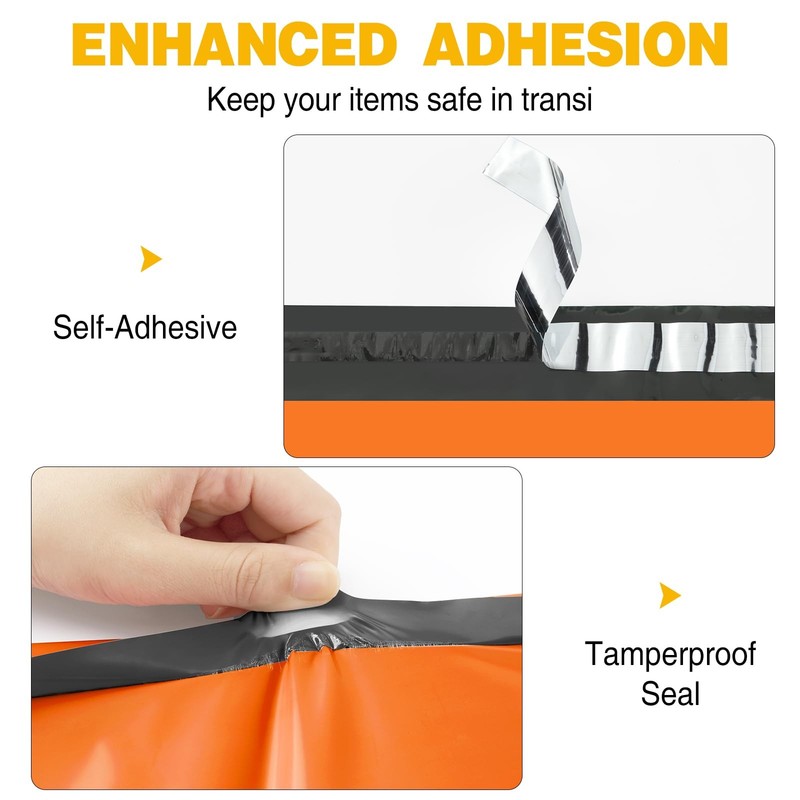 Orange Waterproof Tear Proof Poly Mailers Self Seal Bags 10x13 Inch 200 PCS gallery
