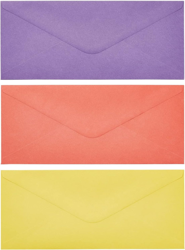 Business Mailing Envelopes - Assorted Color Envelopes - Gummed V-Flap Seal - Hig gallery