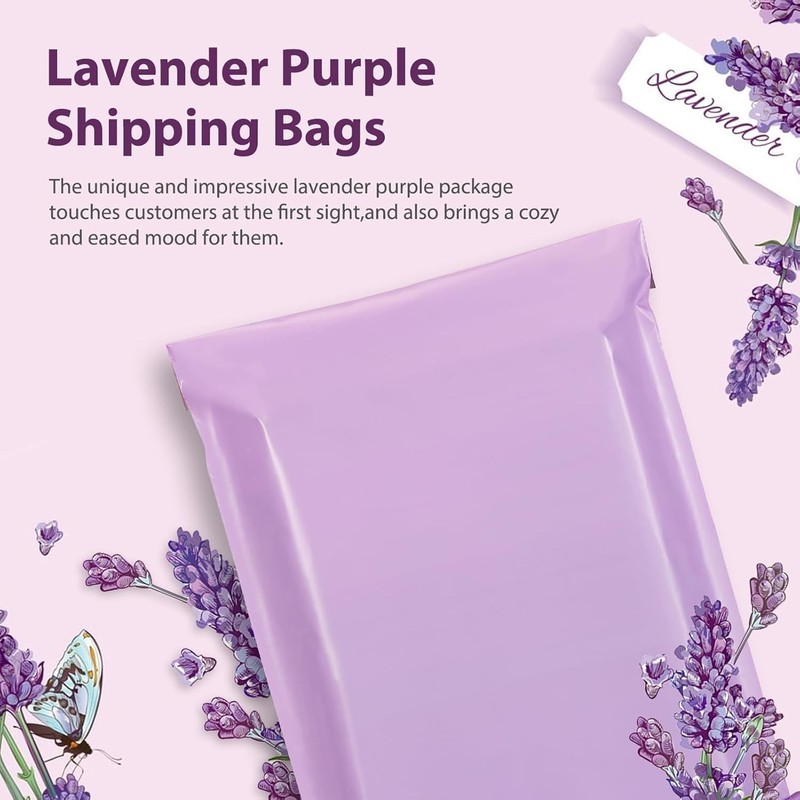 50 Light Purple 12x15.5 Poly Mailers - Waterproof Heavy Duty Shipping Bags gallery