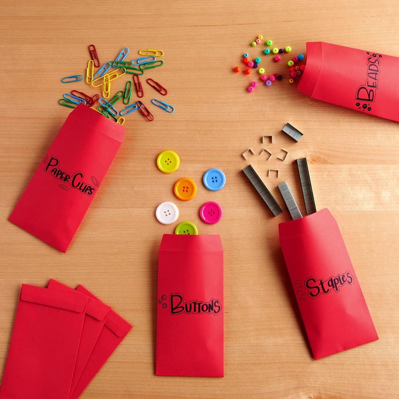 Red Envelopes for Money - 3.5 X 6.5 In, 100 Pack, Paper - for Cash & Coins - Sma gallery