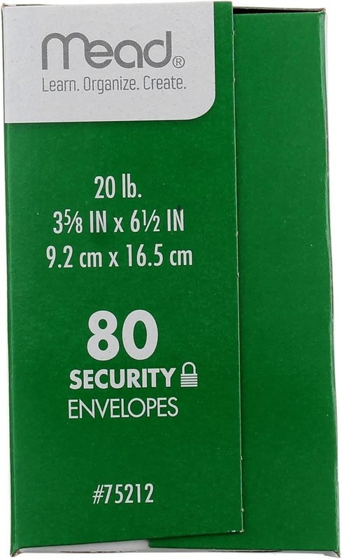 Envelopes, 3-5/8" x 6-1/2", Security Printed Lining for Privacy, Gummed Closu... gallery