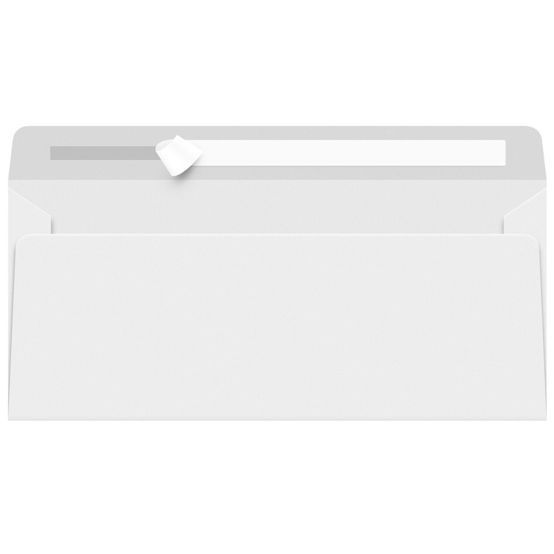 #10 Strip & Seal Regular Envelopes, White, 24w(90gsm), 4 1/8 x 9 1/2, 100 Qty