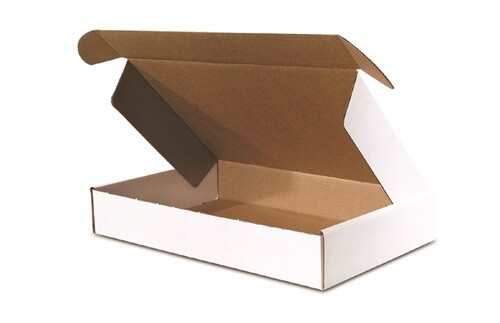50 – 8 x 8 x 2 3/4 White Front Tab Lock Protective Shipping Mailer Box Boxes