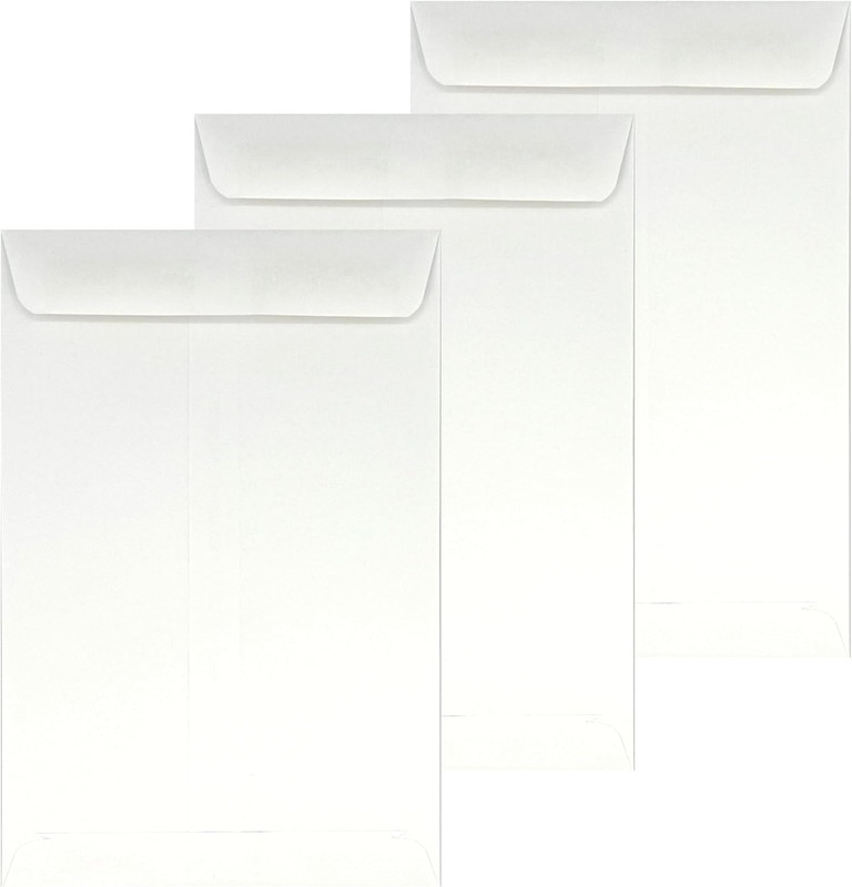 500 Catalog Envelopes, 6 X 9 Inches, Open End, 24Lb White Paper, Gummed Closure
