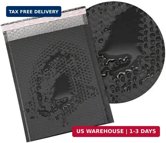 Water Resistant Bubble Envelope Mailers [10 Pack] 4 inch x 7 inch #000 Black gallery