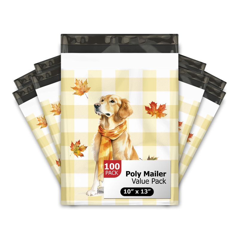 Pro Supply Global 10X13 100 Fall Poly Mailer – Dog Polymailers – Golden