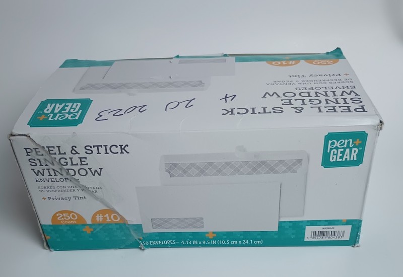Pen+Gear Peel & Stick Single Window Envelope #10 185 Envelopes Open Box gallery