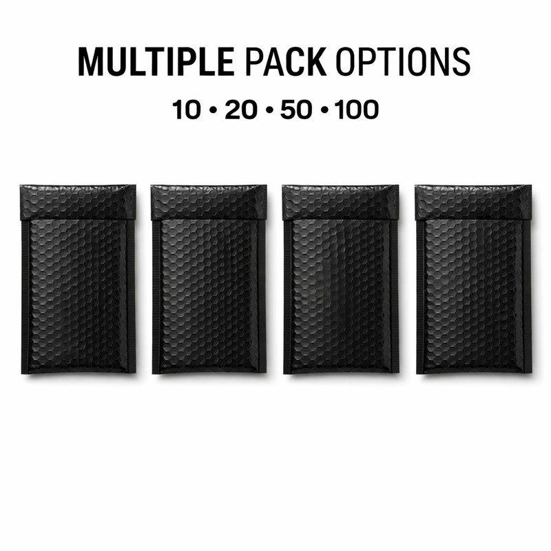 Wholesale 1000 Black Poly Bubble Mailers #000 4x8 Tear & Water Resistant gallery