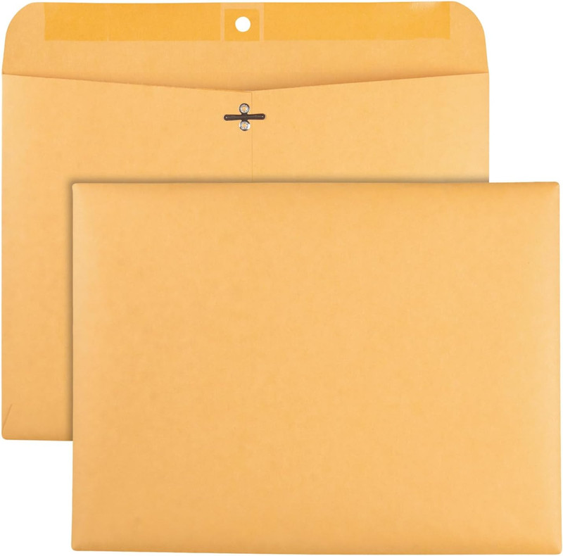 Quality Park 9 X 12 Clasp Envelopes, Deeply Gummed Flaps for Permanent Secure Se