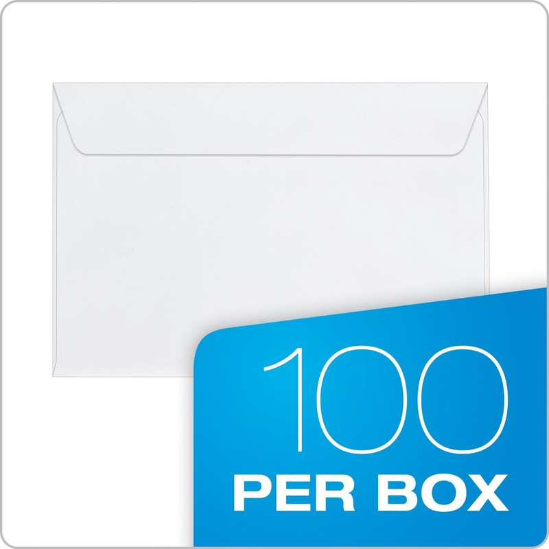 Columbian 6 x 9 Booklet Envelopes, Windowless, White, Gummed 6x9, White gallery