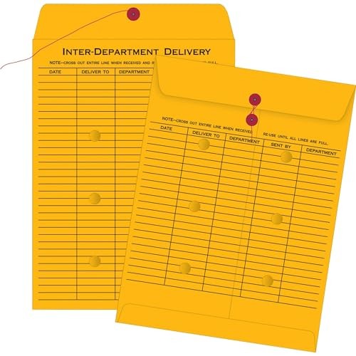 Interoffice Envelopes String Button Brown Kraft 10x13 100 Count gallery