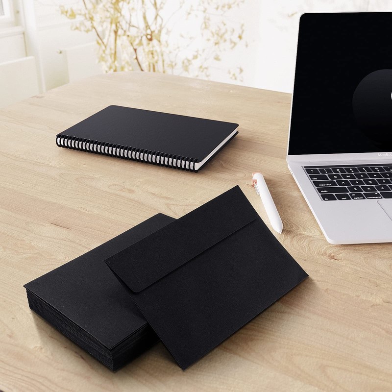 100 #10 Black Business Envelopes Self Seal 120GSM gallery