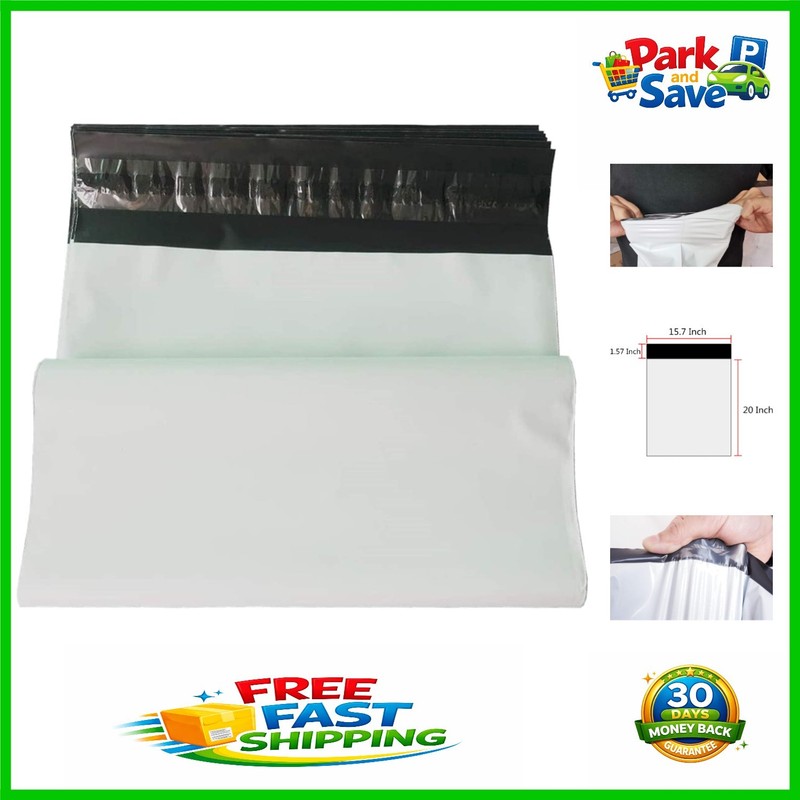Elegant White Poly Mailers 15.7 X 20 Inches – Perfect for Clothing & Accessories