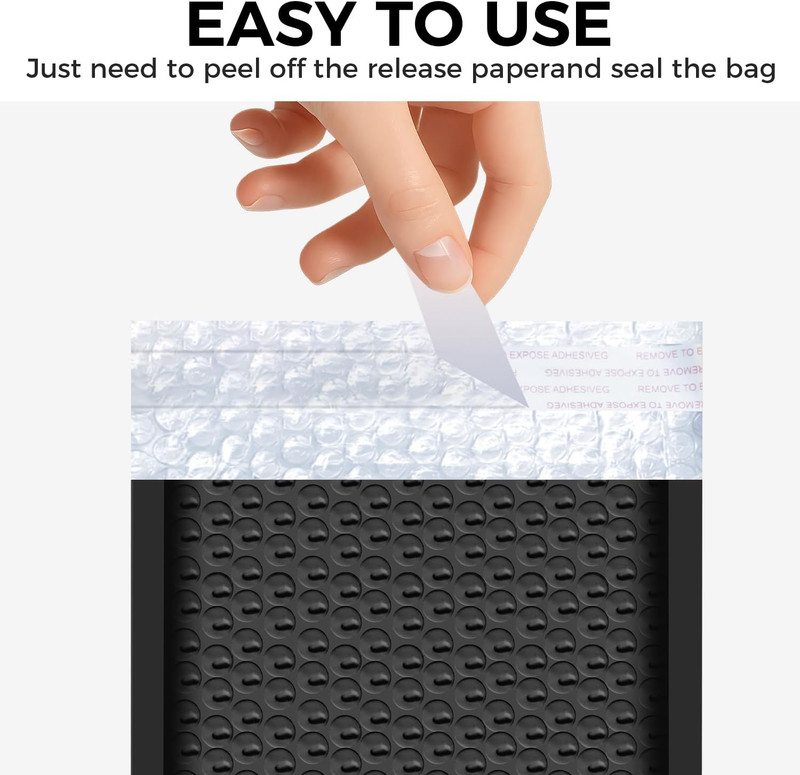 100 Pack Bubble Mailers - Black Self-Sealing Padded Envelopes, 6X10 Inch Shippin gallery