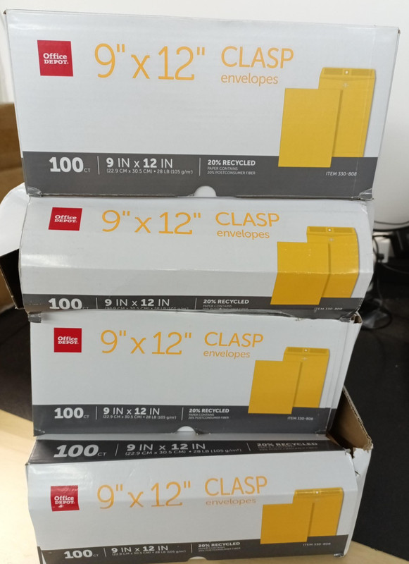 Office Depot Clasp Envelopes, 9x12", 100-Count gallery