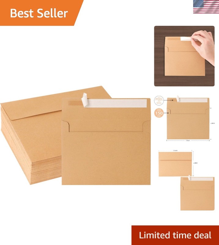 Kraft Kraft Paper Envelopes, 50 Pack, 5 x 7 Inch, Brown, A7, Card, Personaliz…