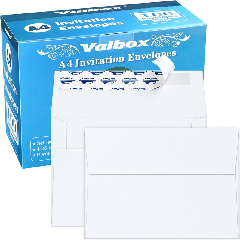 A4 Photo Envelopes 100 Qty 4 X 6 White Kraft Paper Envelopes Self Seal for 4X6 C