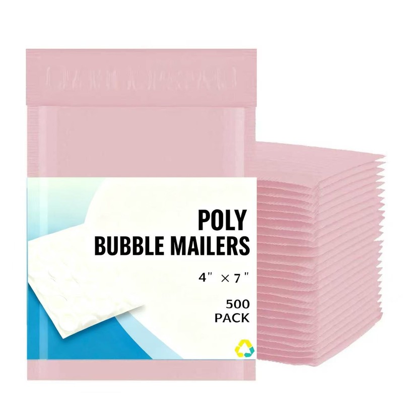 #0000 4×7 4×6 Color Economy Poly Bubble Envelopes Mailers Bag LIGHT PINK 500 PCS